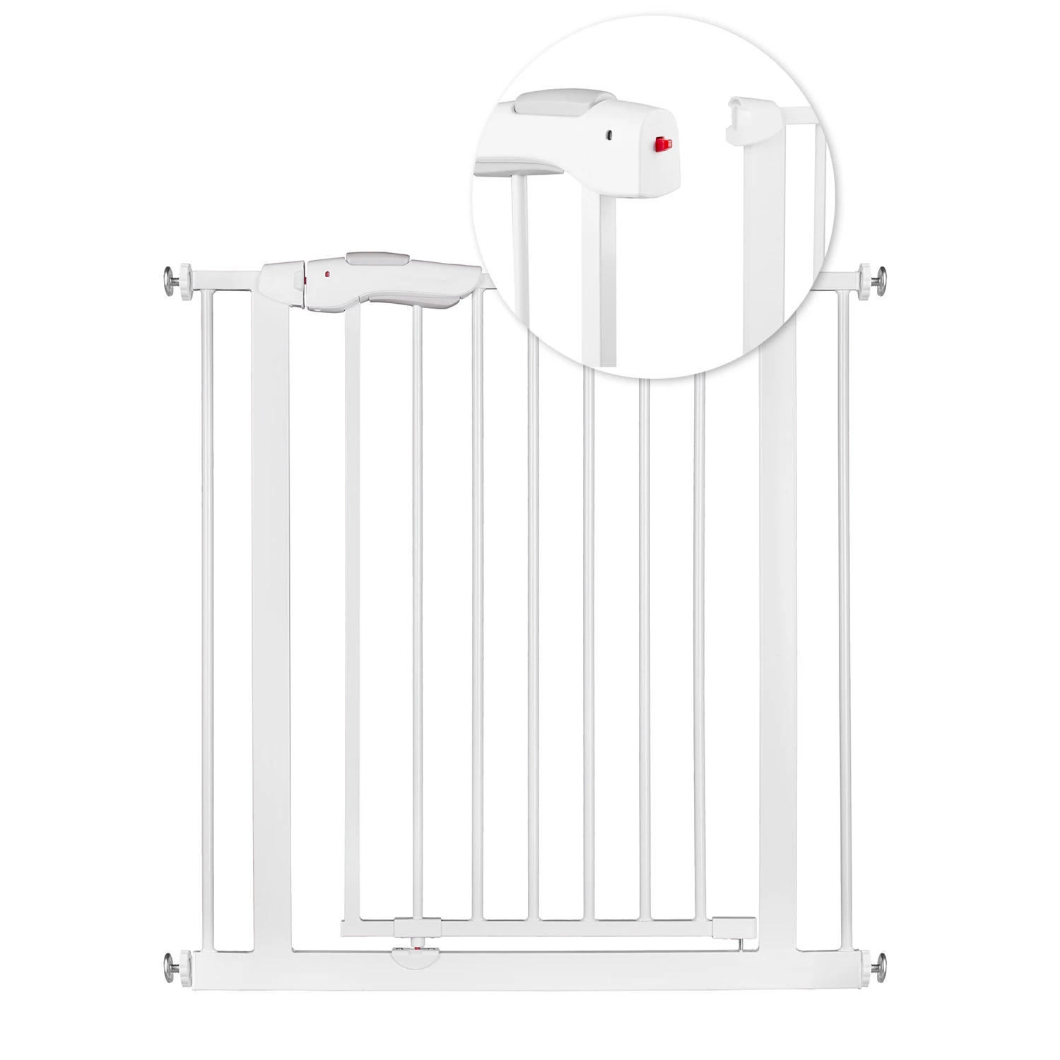 Poarta de Siguranta Extensibila „ISP Baby Safety Guard 7409”, Deschidere pe doua fete, Blocare pe un sens, Metalic, 75-85 cm, Alb