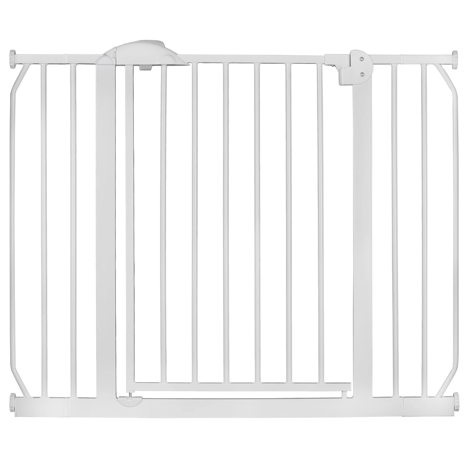 Poarta de Siguranta Extensibila „ISP Baby Safety Guard 7401”, Deschidere pe doua fete, Blocare pe un sens, Metalic-Plastic, 75-105 cm, Alb Metalic