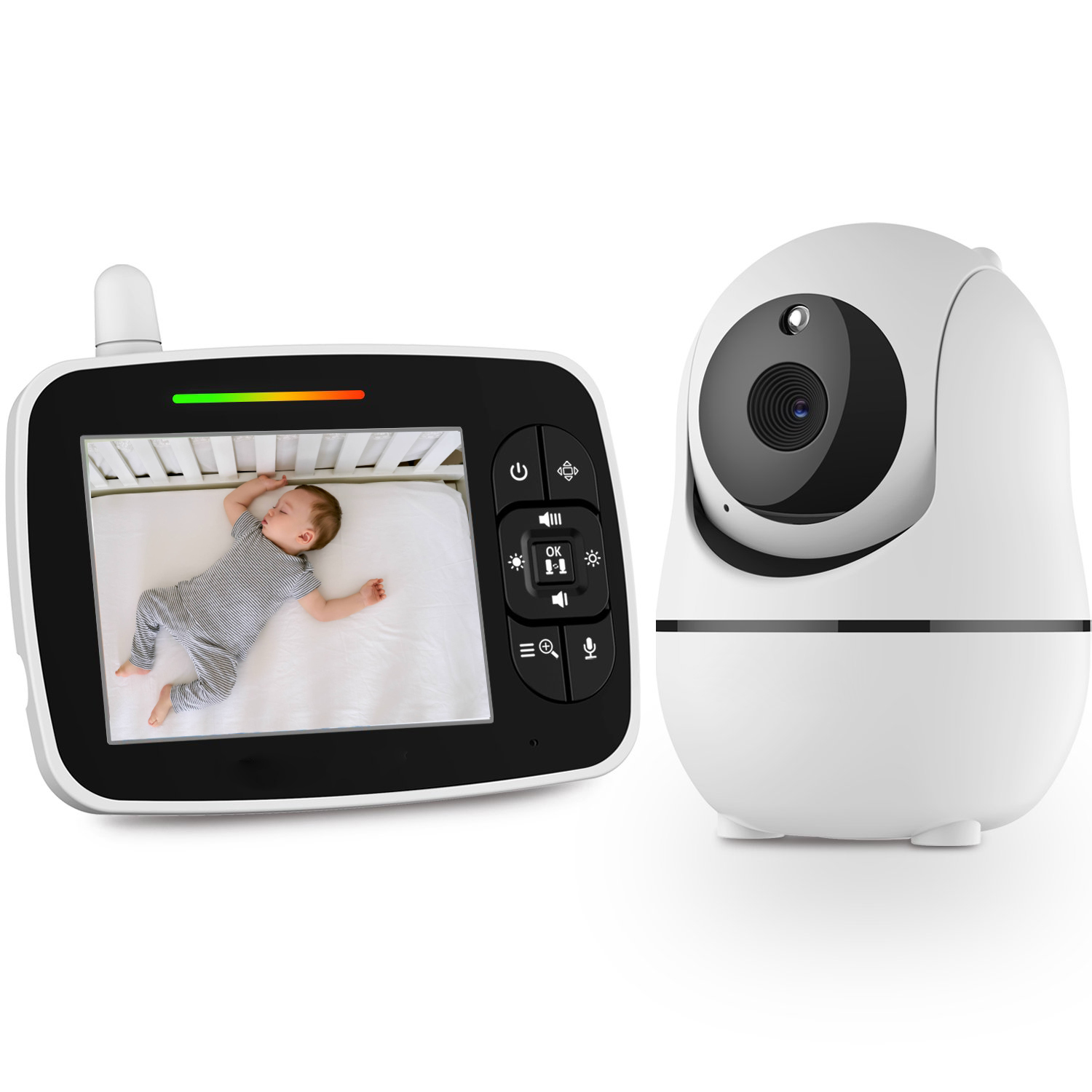 Baby Monitor si Camera Audio-Video Wireless Pentru Supraveghere Bebe, LikeSmart SafeBaby, Ecran HD XXL 3.5 Inch LCD, Rotire 355, Mod Nocturn, BiDirectional, Monitorizare Temperatura, Cantece de Leagan
