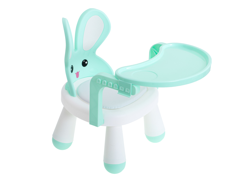 Scaun de masa multifunctional ISP „Likesmart Rabbit Chair”, perfect pentru calatorii, 2 inaltimi, usor de pliat, verde menta