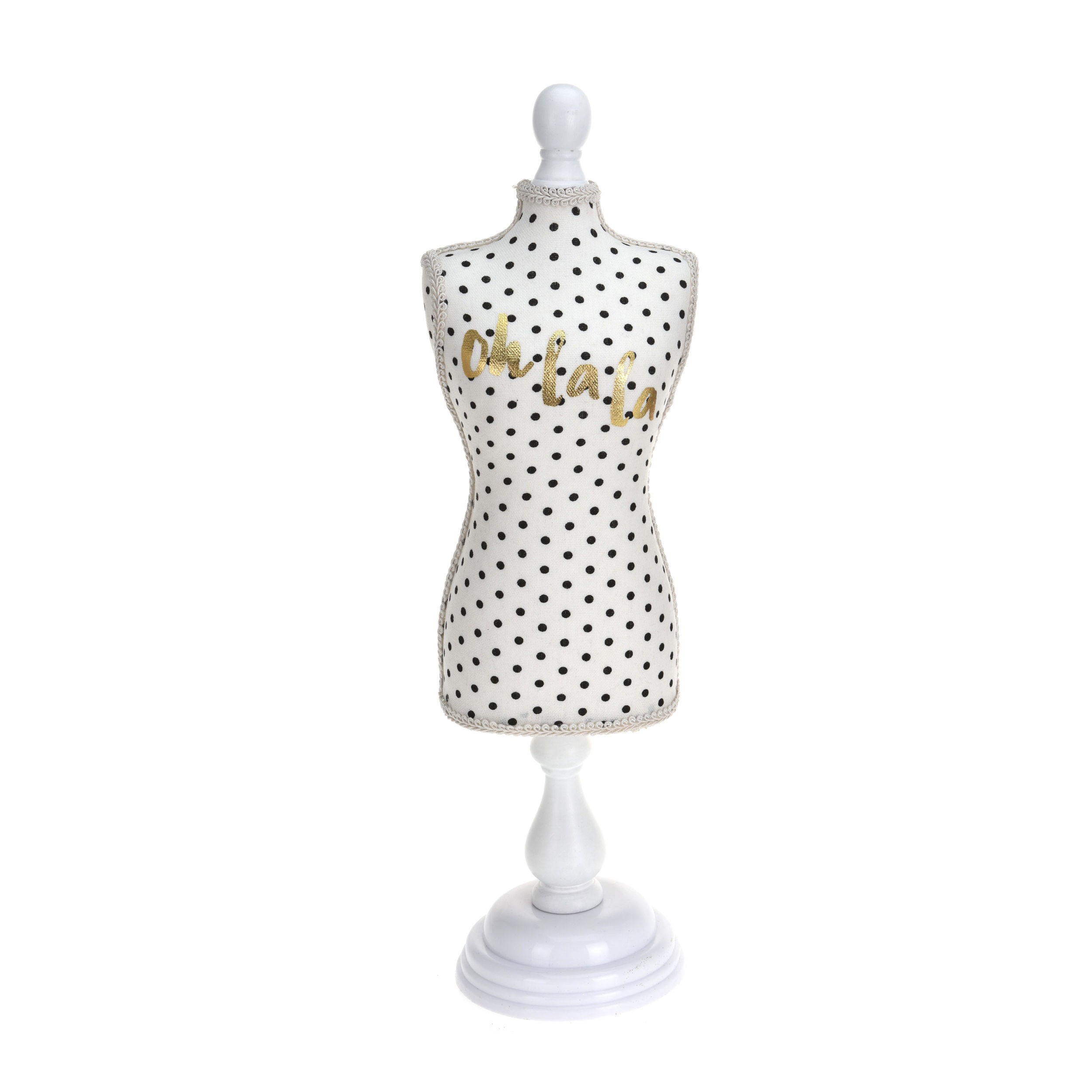 Decoratiune Dress Doll LikeSmart, alb, D 11 x H 42 cm