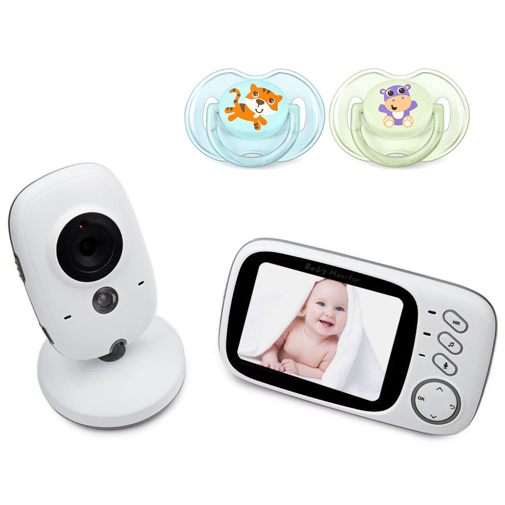 Sistem Complet Baby Monitor Video si Audio Siguranta Bebe  „VideoBaby 6003”, Wireless, Ecran  HD XXL 3.2 Inch LCD, Vedere Noctura, Posibilitate de a Vorbi cu Bebe, Senzor de Temperatura, Cantece de Leagan + Suzete Cadou